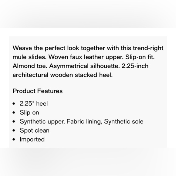 Franco Sarto Nalla leather mules slides shoes sz 10 woven - Picture 8 of 8